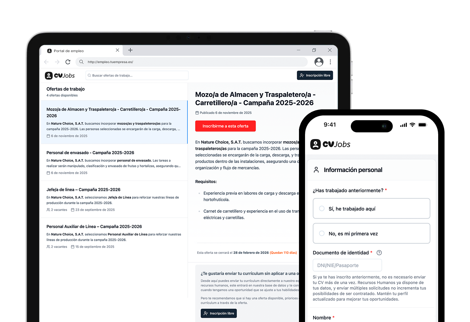 Portal de empleo especializado para empresas del sector agroalimentario